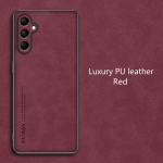 Samsung M35 Case jaoks Luksuslikud PU nahast telefoni&uuml;mbrised Samsung M15 M54 M14 M33 M53 M23 M42 matt silikoonist t&auml;ielik kaitse tagakaas For Samsung M35 5G punane