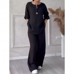 Moodsad Euroopa ja Ameerika naiste mugavad lahtised topid Laia s&auml;&auml;rega p&uuml;ksid vabaaja puuvillane linane &uuml;likond, suur suurus XXL must