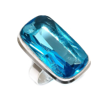Natural Swiss Blue Topaz Gemstone 925 Sterling Silver Jewelry Ring Size 7.5 v2m13