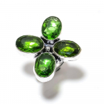 Natural Peridot Gemstone Handmade 925 Sterling Silver Gift Ring Size 9 q8e20