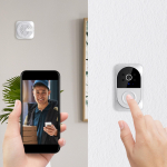 Nutikas uksekell, nutikas juhtmevaba kaugjuhtimispuldi video uksekell, intelligentne visuaalne uksekell, kodu HD &ouml;&ouml;n&auml;gemisega WiFi turvauksekell,(Aku ei kuulu komplekti) Free Size valge