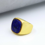 Lapis Lazuli Gemstone Ring, 925 Sterling Silver Ring, Yellow Gold Ring, Handmade Jewelry, Birthday Gifts, Statement Ring 6