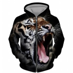 Tiger Animal Muster 3D Prinditud Suures Suuruses Jope Meeste Pusad T&otilde;mblukuga Pusa Kardigan Retro Spordir&otilde;ivaste Mantel XXXL