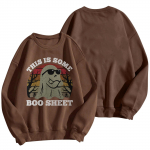 Women's Round Neck Printed Tops Cotton Casual Fashion Long Sleeve This is  some booi sheet Pullover Top Blouse M hall v&auml;rv