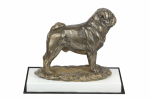 Pug - dog figurine, figure on a white base, trophy for Art-Dog dog show exhibition