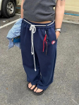 Suvine Korea Mood Y2k &Uuml;lem&otilde;&otilde;dulised Dressip&uuml;ksid Vintage Lai Jalg V&ouml;&ouml;ga P&uuml;ksid Naistele Uus Disain Streetwear Esteetiline &Scaron;ikk P&uuml;ksid S tumesinine v&auml;rv