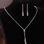 3tk/palju pulmaehtekomplekte, valgeid rhinestones ehteid, reguleeritav kristallkaelakee naistele, pruudikaelakee/k&otilde;rvar&otilde;ngad