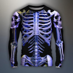 Graafiline Skull Skeleton Moedisainer vabaaja meeste 3D-prindiga T-s&auml;rk Tee Sport Outdoor Holiday Treenimine T-s&auml;rk must pikkade varrukatega kaelusega s&auml;rk S