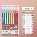 9tk Morandi pliiatsikomplekt mitmev&auml;rviline geeltindiga pliiats Retro markervooder 0,5 mm kuulotsaga ajakirjakunsti jaoks