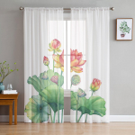 Taim Lootose&otilde;is Valge t&uuml;ll Aknakardinad Elutoa Organza l&otilde;ng L&auml;bipaistev Voile kardin Magamistuba K&ouml;&ouml;k Kodukaunistused Drape W135 x H115cm x1