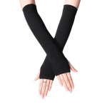 Kootud pikad s&otilde;rmikud kindad k&auml;esoojendajad venivad labakindad unisex heegeldatud poolikute s&otilde;rmedega pikad kindad kuum m&uuml;&uuml;k one size must