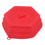 Paindlik ohutu mikrolaineahjus toidukate, ventileeritav kokkupandav pritsmekaitse kuumakindla silikoonmatiga, mitmeotstarbeline libisemisvastane kaas punane