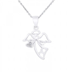 LEA &; ARTHUR - laste ripats "INGLI" motiiv - 925 tuhandest h&otilde;bedast roodiumiga kaetud ja; "S&Uuml;DA" tsirkooniumoksiidiga