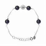 PERLINEA - K&auml;ev&otilde;ru - 4 ehtsat magevee kultiveeritud p&auml;rlit 6-7 mm must Tahiti - 925 tuhandikku h&otilde;be - naiste ehted