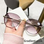 Uued gradient-lugemisprillid Unisex Naistele Anti Blue Ray Presbyopia P&auml;ikeseprillid Naistele PC objektiivi raam Hyperopia raamita prillid +2.5