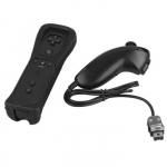 Manette Remote Contr&ocirc;leur Nunchuck T&eacute;l&eacute;commande Set pour Nintendo Wii Jeux Noir