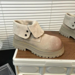 Naiste Ehtsa Nahast Marton Kingad L&uuml;hikesed Saapad Talvesaapad Suede Rev&auml;&auml;riga Retro Mootorratta Saapad Paks Tald Rabarberisaapad 35 brown