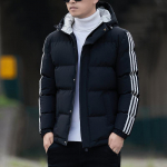 Talvine kapuutsiga meeste puuvillane jakk Paksendatud sooja leivaga jakk Meeste puuvillane jakk Moodne ja trendikas br&auml;ndi sule puuvillane jakk meestele M