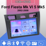 Android Carplay autoraadio Ford Fiesta Mk VI 5 Mk5 jaoks 2002-2008 Multimeediumipleier peaseade Stereo GPS Navigatsioon BT WIFI 2+32GB 1+16GB