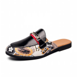 Mood Suve Poolkingad Meestele Nahkkingad Meestele Muulad Vabaajajalatsid Mood Pool-sussid Loafer Nahk Meeste Kingad Mokassiin K&auml;sit&ouml;&ouml;kingad 43 must