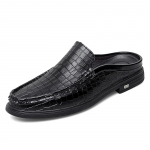 Moodsad luksuslikud kaasaskantavad sussid Br&auml;ndidisainer Suvised Ehtsad Nahast Vabaaja Slip-on Poolkingad Meestele Mokassiinsussid &Otilde;hukese Jala jaoks 38 must