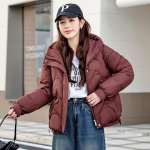 Naiste talvine l&uuml;hike puuvillane mantel, v&auml;ike korea stiilis paksendatud puuvillane mantel 2XL punane