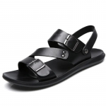 Moodsad Klassikalised Meeste Sandaalid &Uuml;hev&auml;rvilised Meeste Kingad 2024 Suvi Mugavad Avatud Varba Nahast Meeste Sandaalid Rannik Rooma Zapatos Para Hombres 38 must