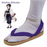 Mood Kuum Anime Deemonitapja Kimetsu No Yaiba Cosplay Aksessuaarid Kamado Nezuko Cosplay Puukingad Kimono pl&auml;tud Geta Sussid Kingad 38-39 lilla