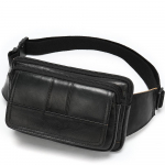 Ehtsast nahast Meeste Fanny Pack Head Layer Lehmanahast V&auml;lis&otilde;la Rinnakott Retro nahast Kott must