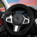 Auto roolikate rooliv&otilde;imendi universaalne libisemiskindel rattakaitsekate PU nahast moodne auto sisustustarvikud must