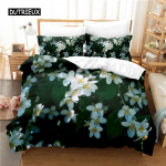 Gardenia voodipesukomplekt, tekikottide komplekt, 3D-voodipesu, digitaaltr&uuml;kiga voodipesu, kuninganna suuruses voodipesukomplekt, moedisain EU single(135x200cm)