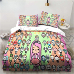 Uus 3D multifilmim&auml;ngu Toca Life World voodipesukomplekt Tekikott Voodikomplekt Tekikate Padjap&uuml;&uuml;r Tekk Kuningas Kuninganna Suurus Poisid T&auml;iskasvanud AU Single 140x210cm