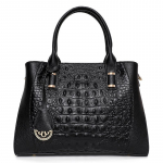 Naiste kott Moodne naiste kott Commuter k&auml;ekott Krokodillimustriga nahast suur kott Naiste crossbody kott