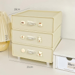 Kreemjas Lauasahtli Hoiukast Meigilaua Korralduskast Armas &Otilde;pilase Laua Kirjatarvete Riiul 3 layers can be stacked