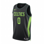 Nike X NBA Celtics Tatum Dri-Fit City Edition 2024/25 Hooaeg Mugav Kiiresti Kuivav Hingav Vabaaja Korvpallis&auml;rk Meeste s&auml;rk Must FQ4335-011 L
