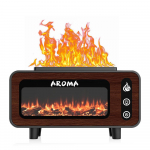 Retro puidutera aroomiteraapia difuusor ja kohandatud kaminaleegi kingitus Wood Grain; LA-0646 Fireplace Aroma Diffuser must