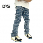 Meeste teksap&uuml;ksid T&otilde;mblukuga N&ouml;&ouml;biga Sirge L&otilde;ikega P&uuml;ksid Tuttidega &Auml;&auml;risega &Uuml;hev&auml;rvilised Kulunud Denim P&uuml;ksid XXL sinine