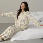 Armas puuvillane pidžaama, hubane naiste pikkade varrukatega pikkade p&uuml;kste n&ouml;&ouml;p, polsterdatud rinnahoidjaga s&uuml;gistalvised &ouml;&ouml;s&auml;rgid Kawaii naiste magamisriided 2XL