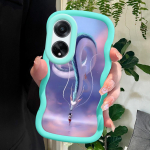 V&auml;rvitud muster Big Wave Edge pehme silikoon materjal Macaron telefoni &uuml;mbris p&otilde;rutuskindel kaitsev kummist &uuml;mbris OPPO Reno Realme jaoks OPPO A92 sinine