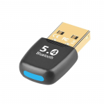 VAORLO USB-dongel Bluetooth 5.4 adapter madala latentsusega edastus hiirele, klaviatuurile, k&otilde;rvaklappidele, printerile, m&auml;ngupuldile, toetab k&otilde;nesid must