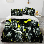 3D Wu T-TANG Klannide Seeria Silt Tekk Voodipesukomplekt, Tekikott Voodikomplekt Tekikate Padjap&uuml;&uuml;r, King Queen Suuruses Voodipesukomplekt Lastele EU Single 135x200cm