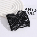 Isetehtud helmestega juuksekammid naistele t&uuml;drukutele Lihtne, laisk, laisk juustega aksessuaarid, kukk, hobusesabahoidja kamm, elastne helmestega k&uuml;&uuml;nisjuuksen&otilde;el