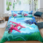 Lennukite tekikate Lennukid, mis v&otilde;itlevad &otilde;hulennunduses Lennujaama helikopterid ja reaktiivlennukid Multifilmi stiilis tuba, kaunistus poistele t&uuml;drukutele kingitus 173x218cm 2pcs