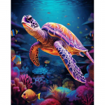 T&auml;isruudukujuline teemanttikandid Loomade mosaiik Teemantmaal Merikilpkonna ristpistes Rhinestone Art seinakaunistus Full Round 20x30CM