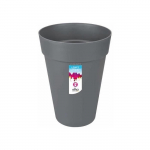 ELHO Pot de fleurs Loft Urban rond Haut - &Oslash; 42 x H 56 cm - Ext&eacute;rieur - 100% recycl&eacute; - Noir