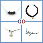 Parure bijoux - A Bijoux - Onyx noir mat - Bracelet et collier - Taille personnalisable - Acier inoxydable