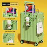 Jaapani stiilis kompaktne v&auml;rske kohver: Vastupidav universaalne ratask&auml;ru noortele, naistele ja meestele naha ja paroollukuga 24 inches