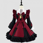 Gooti Neiu Kuradi Cosplay Kost&uuml;&uuml;mid Naised Pluss Suurus Halloween Sweet Lolita Kassit&uuml;druk J&auml;nku Pidu Printsessi Kleit Sissy Kelner XXXXL punane