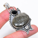 Silver Sheen Obsidian, Spinel Handmade 925 Sterling Silver Pendant 2.60 o0i42