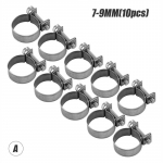 10 tk auto k&uuml;tusevooliku klambrite komplekt, mini s&uuml;sinikterasest &otilde;huvooliku klambrid, bensiinitoru klambrid 7-9MM